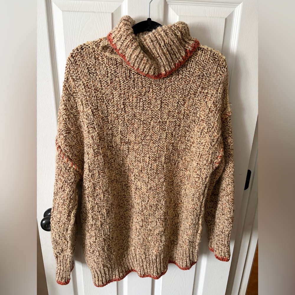 Free People Echo Pullover wool blend Sweater turtleneck in Cream Size Small - Picture 5 of 15